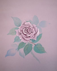 色無地と素描の薔薇の八掛